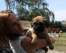 Djamie met puppy